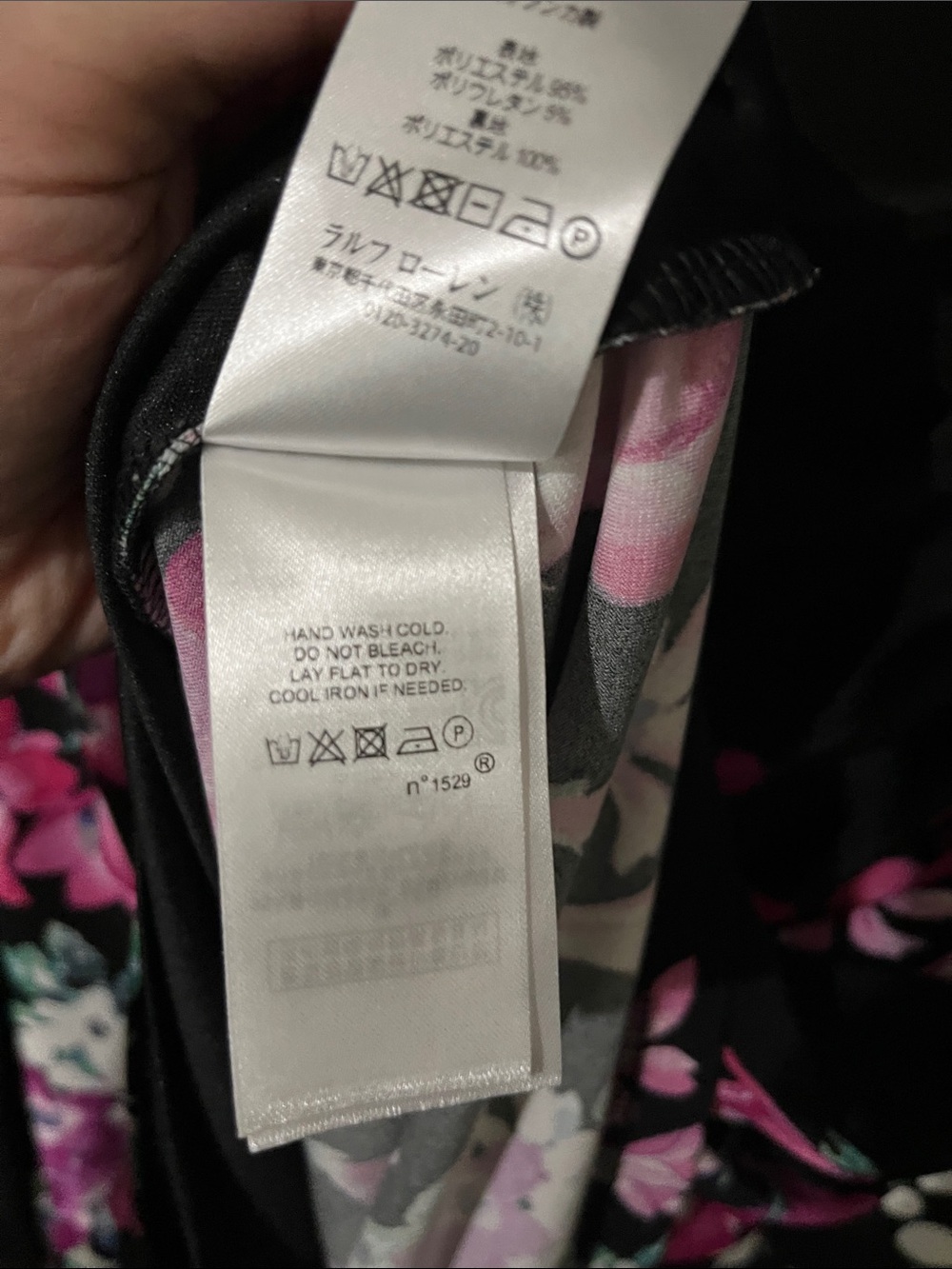 Chaps Black Midi Dress with Pink Floral Print - Picture 5 of 10